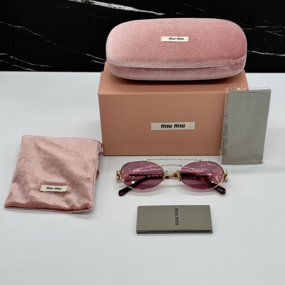 NEW MU54ZS ZVN50D MIU MIU WOMEN SUNGLASSES MU 54ZS ZVN50D GOLD SMU54Z MIU MIU - Picture 10 of 10